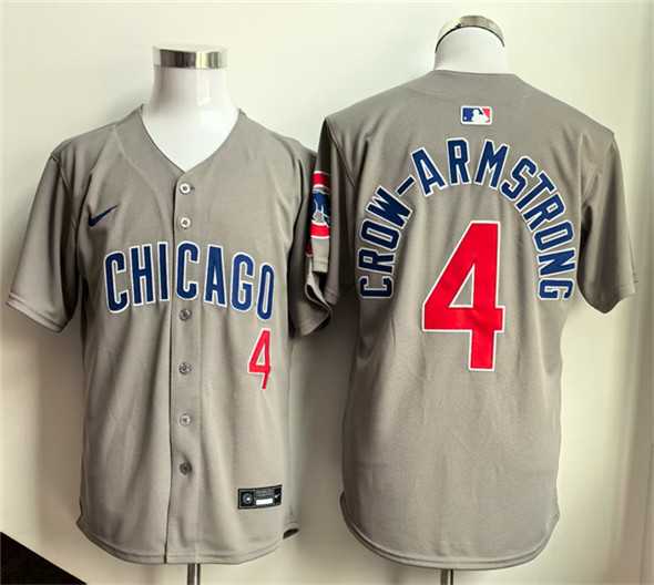 Men's Chicago Cubs #4 Pete Crow-Armstrong Gray Limited Stitched Jersey,We sell and wholesale Men's Chicago Cubs #4 Pete Crow-Armstrong Gray Limited Stitched Jersey on line form chian!