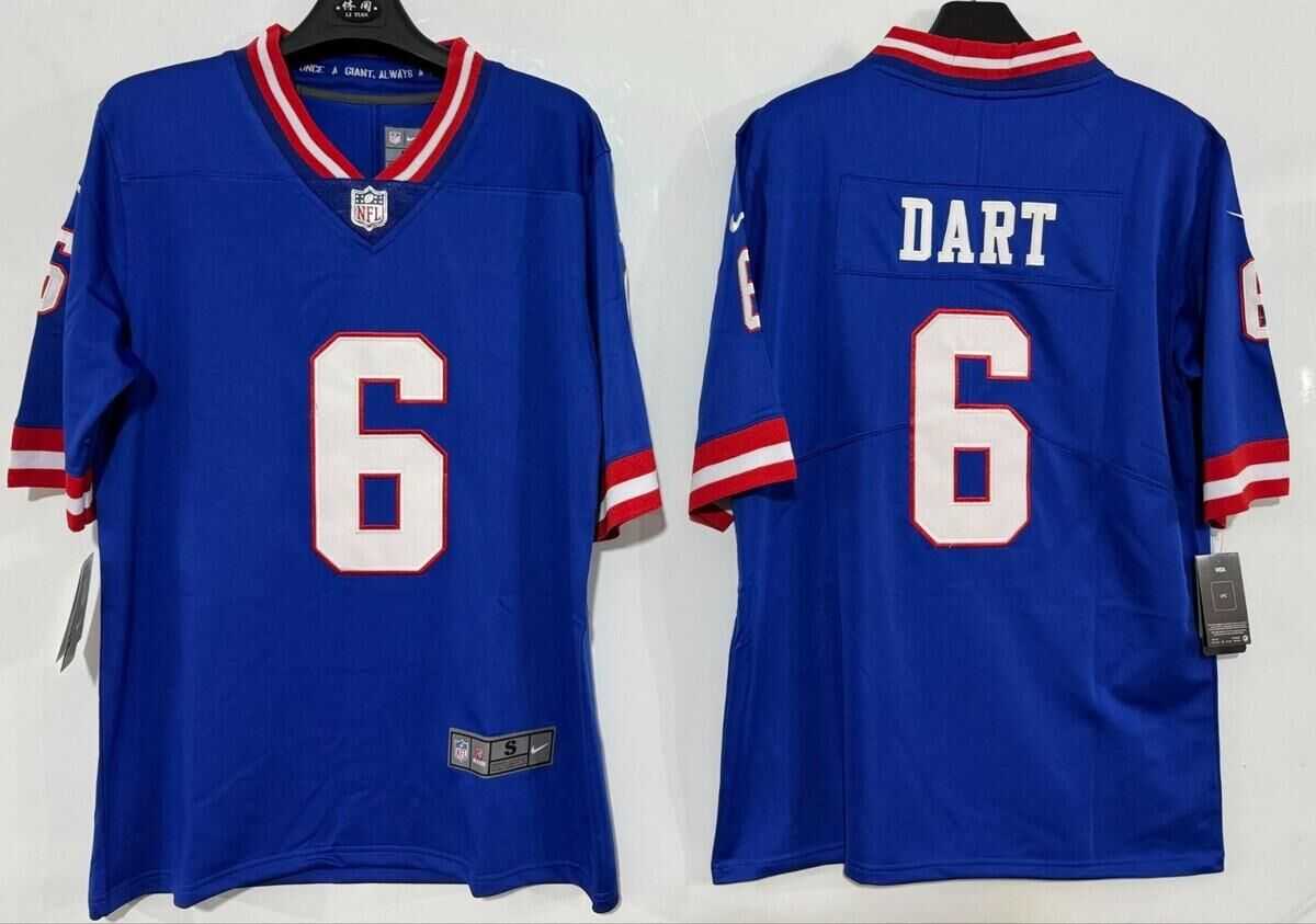 Men & Women & Youth New York Giants #6 Jaxson Dart Royal Vapor Untouchable Throwback Limited Stitched Jersey,We sell and wholesale Men & Women & Youth New York Giants #6 Jaxson Dart Royal Vapor Untouchable Throwback Limited Stitched Jersey on line form chian!