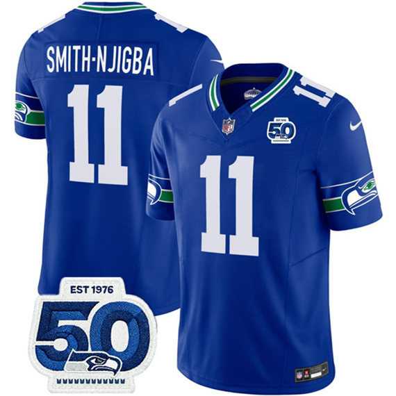 Men's Seattle Seahawks #11 Jaxon Smith-Njigba 2025 F.U.S.E 50th Anniversary Patch Throwback Vapor Limited Stitched Jersey,We sell and wholesale Men's Seattle Seahawks #11 Jaxon Smith-Njigba 2025 F.U.S.E 50th Anniversary Patch Throwback Vapor Limited Stitched Jersey on line form chian!