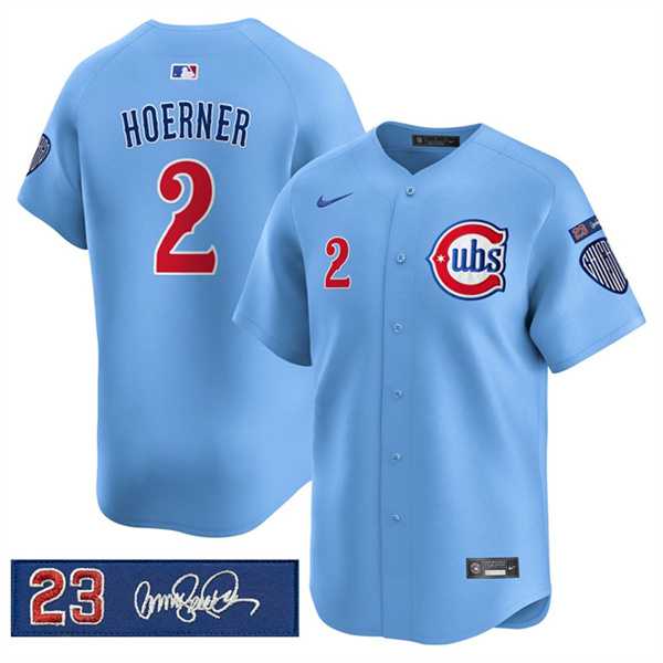 Men's Chicago Cubs #2 Nico Hoerner Blue 'Ryne Sandberg Tribute' Vapor Limited V3 Stitched Jersey Dzhi,We sell and wholesale Men's Chicago Cubs #2 Nico Hoerner Blue 'Ryne Sandberg Tribute' Vapor Limited V3 Stitched Jersey Dzhi on line form chian!