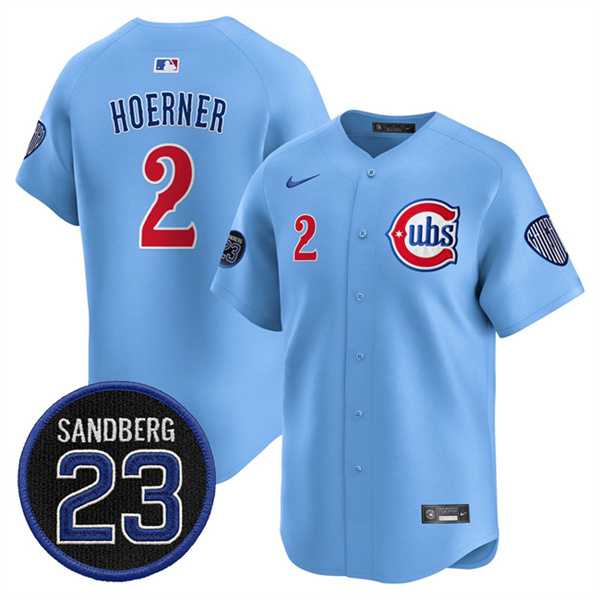 Men's Chicago Cubs #2 Nico Hoerner Blue 'Ryne Sandberg Tribute' Vapor Limited V2 Stitched Jersey Dzhi,We sell and wholesale Men's Chicago Cubs #2 Nico Hoerner Blue 'Ryne Sandberg Tribute' Vapor Limited V2 Stitched Jersey Dzhi on line form chian!