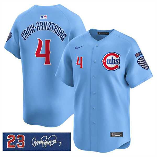 Men's Chicago Cubs #4 Pete Crow-Armstrong Blue 'Ryne Sandberg Tribute' Vapor Limited V3 Stitched Jersey Dzhi,We sell and wholesale Men's Chicago Cubs #4 Pete Crow-Armstrong Blue 'Ryne Sandberg Tribute' Vapor Limited V3 Stitched Jersey Dzhi on line form chian!