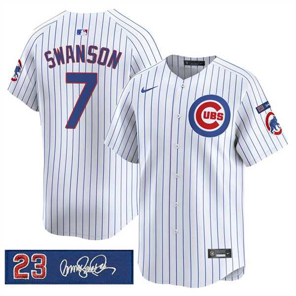 Men's Chicago Cubs #7 Dansby Swanson White Pinstripe 'Ryne Sandberg Tribute' Vapor Limited V3 Stitched Jersey Dzhi,We sell and wholesale Men's Chicago Cubs #7 Dansby Swanson White Pinstripe 'Ryne Sandberg Tribute' Vapor Limited V3 Stitched Jersey Dzhi on line form chian!
