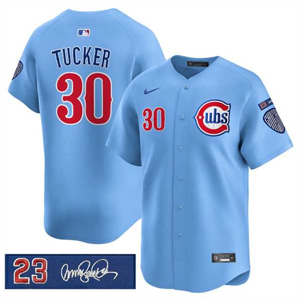 Men's Chicago Cubs #30 Kyle Tucker Blue 'Ryne Sandberg Tribute' Vapor Limited V3 Stitched Jersey Dzhi,We sell and wholesale Men's Chicago Cubs #30 Kyle Tucker Blue 'Ryne Sandberg Tribute' Vapor Limited V3 Stitched Jersey Dzhi on line form chian!