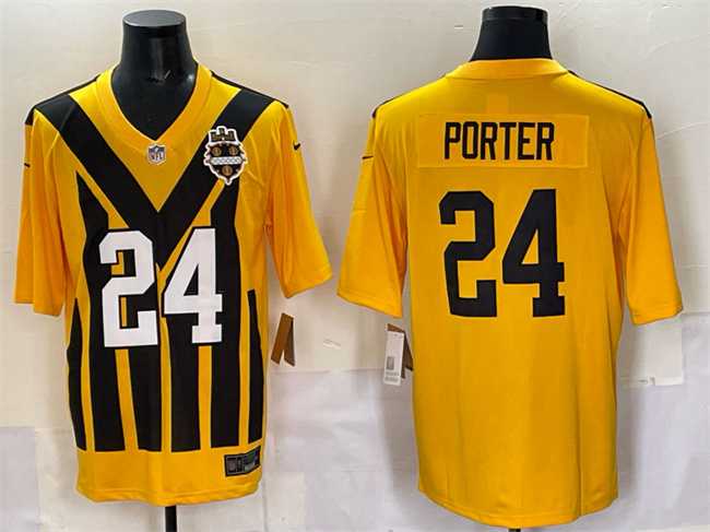 Men's Pittsburgh Steelers #24 Joey Porter Jr. Gold 1933 Throwback Alternate Stitched Game Jersey,We sell and wholesale Men's Pittsburgh Steelers #24 Joey Porter Jr. Gold 1933 Throwback Alternate Stitched Game Jersey on line form chian!