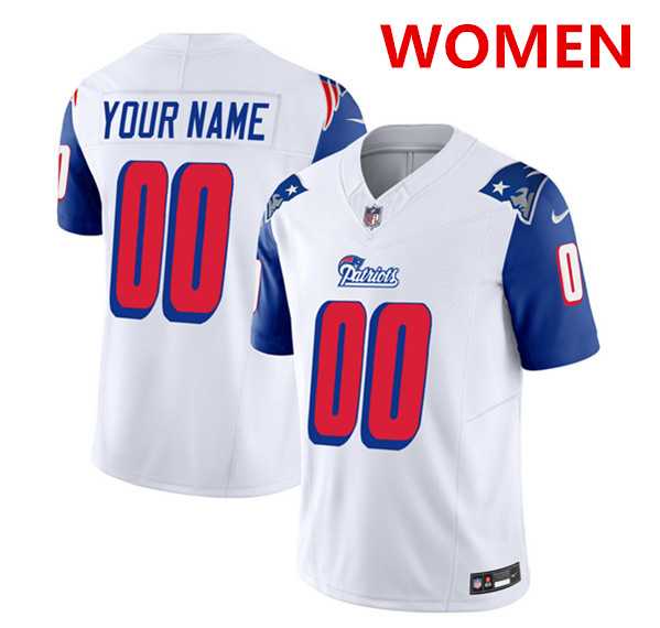 Women's New England Patriots active player custom white blue 2023 f.u.s.e. throwback limited stitched jersey,We sell and wholesale Women's New England Patriots active player custom white blue 2023 f.u.s.e. throwback limited stitched jersey on line form chian!