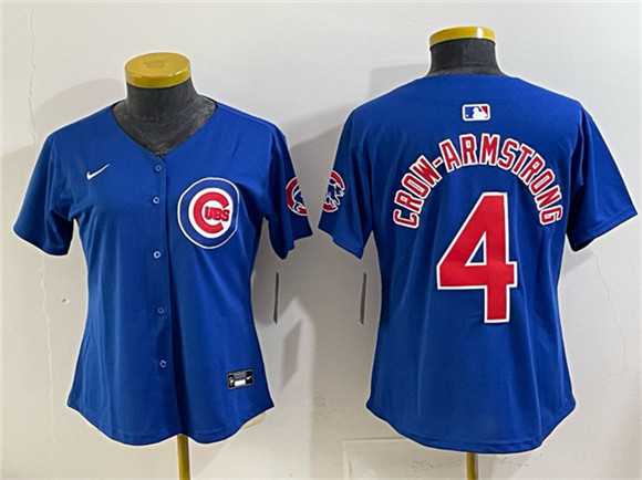 Women's Chicago Cubs #4 Pete Crow-Armstrong Royal Vapor Limited Stitched Jersey,We sell and wholesale Women's Chicago Cubs #4 Pete Crow-Armstrong Royal Vapor Limited Stitched Jersey on line form chian!