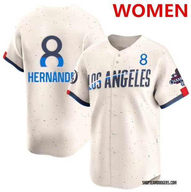 Women's Los Angeles Dodgers #8 Enrique Hernandez Cream 2024 World Series Champions Patch City Connect Limited Stitched Jersey Dzhi,We sell and wholesale Women's Los Angeles Dodgers #8 Enrique Hernandez Cream 2024 World Series Champions Patch City Connect Limited Stitched Jersey Dzhi on line form chian!