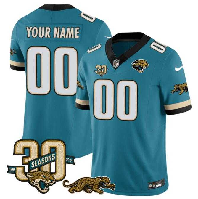 Men's Jacksonville Jaguars Active Player Custom Teal F.U.S.E With 30th Seasons Patch Vapor Limited Stitched Jersey,We sell and wholesale Men's Jacksonville Jaguars Active Player Custom Teal F.U.S.E With 30th Seasons Patch Vapor Limited Stitched Jersey on line form chian!