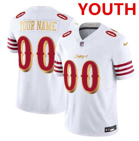 Youth San Francisco 49ers ACTIVE PLAYER Custom White Gold 2025 F.U.S.E. 'Rivalries' Vapor Limited Stitched Jersey,We sell and wholesale Youth San Francisco 49ers ACTIVE PLAYER Custom White Gold 2025 F.U.S.E. 'Rivalries' Vapor Limited Stitched Jersey on line form chian!