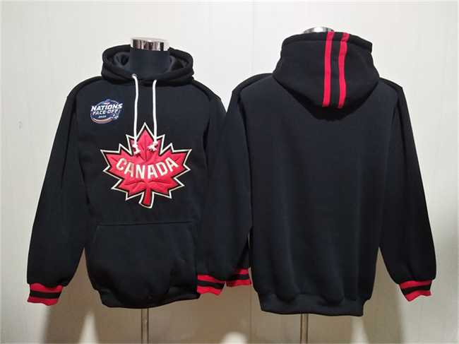 Men's Team Canada Blank Black Ageless Must-Have Lace-Up Pullover Hoodie,We sell and wholesale Men's Team Canada Blank Black Ageless Must-Have Lace-Up Pullover Hoodie on line form chian!