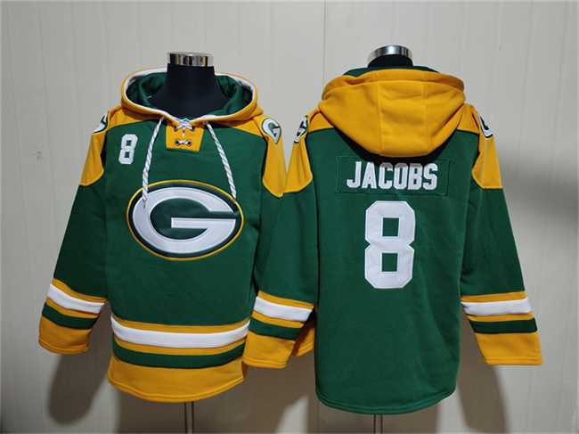 Men's Green Bay Packers #8 Josh Jacobs Green Lace-Up Pullover Hoodie,We sell and wholesale Men's Green Bay Packers #8 Josh Jacobs Green Lace-Up Pullover Hoodie on line form chian!