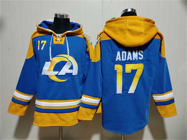 Men's Los Angeles Rams #17 Davante Adams Blue Ageless Must-Have Lace-Up Pullover Hoodie,We sell and wholesale Men's Los Angeles Rams #17 Davante Adams Blue Ageless Must-Have Lace-Up Pullover Hoodie on line form chian!