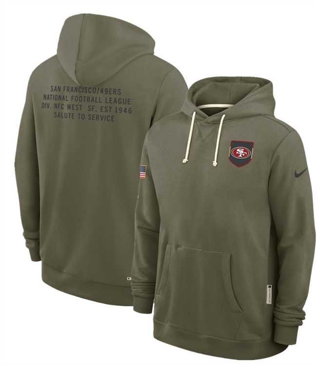 Men's San Francisco 49ers Olive 2025 Salute to Service Pullover Hoodie,We sell and wholesale Men's San Francisco 49ers Olive 2025 Salute to Service Pullover Hoodie on line form chian!