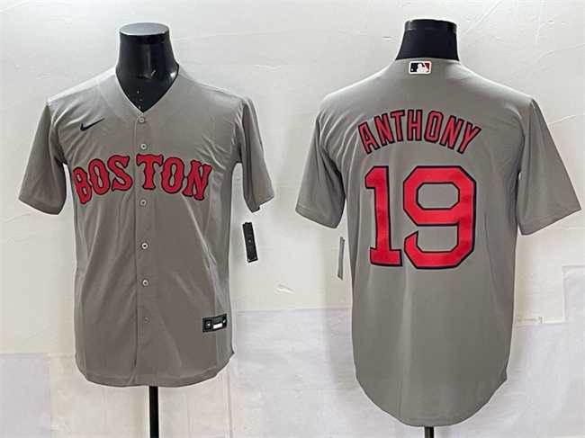 Men's Boston Red Sox #19 Roman Anthony Gray Cool Base Stitched Jersey,We sell and wholesale Men's Boston Red Sox #19 Roman Anthony Gray Cool Base Stitched Jersey on line form chian!