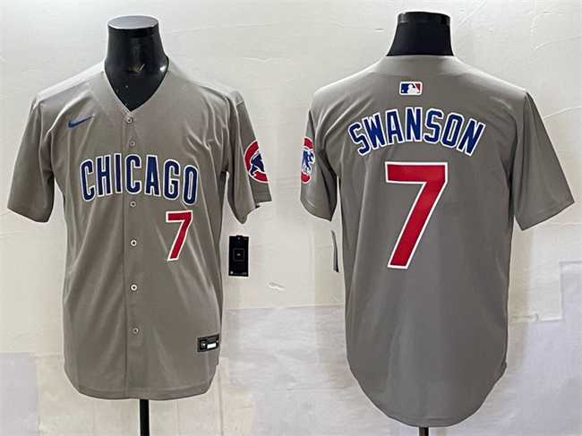 Men's Chicago Cubs #7 Dansby Swanson Gray Limited Stitched Jersey,We sell and wholesale Men's Chicago Cubs #7 Dansby Swanson Gray Limited Stitched Jersey on line form chian!