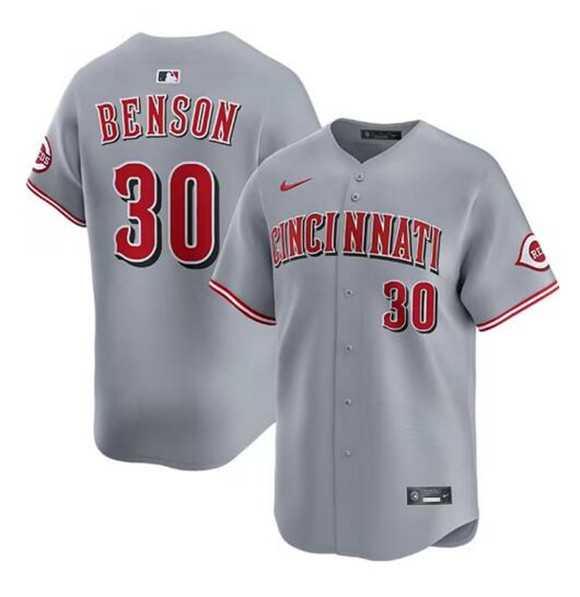 Men's Cincinnati Reds #30 Will Benson Gray Road Limited Stitched Jersey Dzhi,We sell and wholesale Men's Cincinnati Reds #30 Will Benson Gray Road Limited Stitched Jersey Dzhi on line form chian!