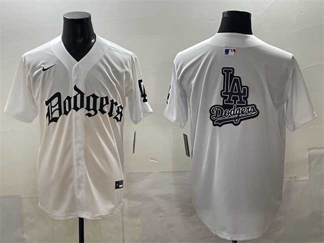 Men's Los Angeles Dodgers Team Big Logo White 2025 LA Gothic Style Vapor Premier Limited Stitched Jersey,We sell and wholesale Men's Los Angeles Dodgers Team Big Logo White 2025 LA Gothic Style Vapor Premier Limited Stitched Jersey on line form chian!