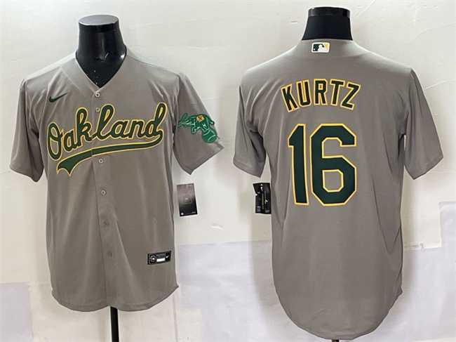 Men's Oakland Athletics #16 Nick Kurtz Grey Cool Base Stitched Jersey,We sell and wholesale Men's Oakland Athletics #16 Nick Kurtz Grey Cool Base Stitched Jersey on line form chian!