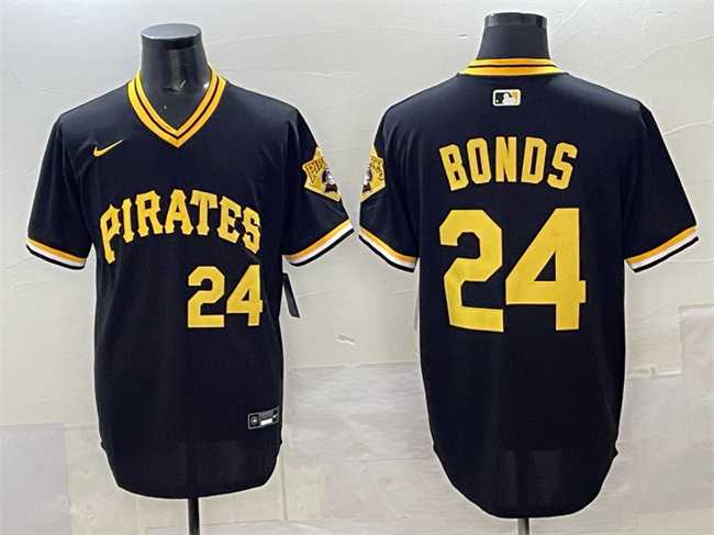 Men's Pittsburgh Pirates #24 Barry Bonds Black With Patch Cool Base Stitched Jersey,We sell and wholesale Men's Pittsburgh Pirates #24 Barry Bonds Black With Patch Cool Base Stitched Jersey on line form chian!