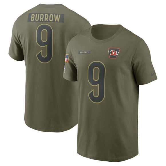 Men's Cincinnati Bengals #9 Joe Burrow Olive 2025 Salute to Service Name & Number T-Shirt,We sell and wholesale Men's Cincinnati Bengals #9 Joe Burrow Olive 2025 Salute to Service Name & Number T-Shirt on line form chian!