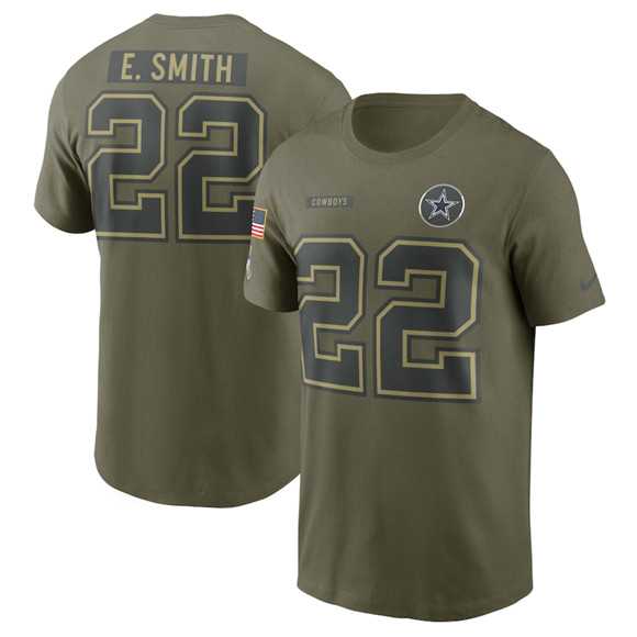 Men's Dallas Cowboys #22 Emmitt Smith Olive 2025 Salute to Service Name & Number T-Shirt,We sell and wholesale Men's Dallas Cowboys #22 Emmitt Smith Olive 2025 Salute to Service Name & Number T-Shirt on line form chian!