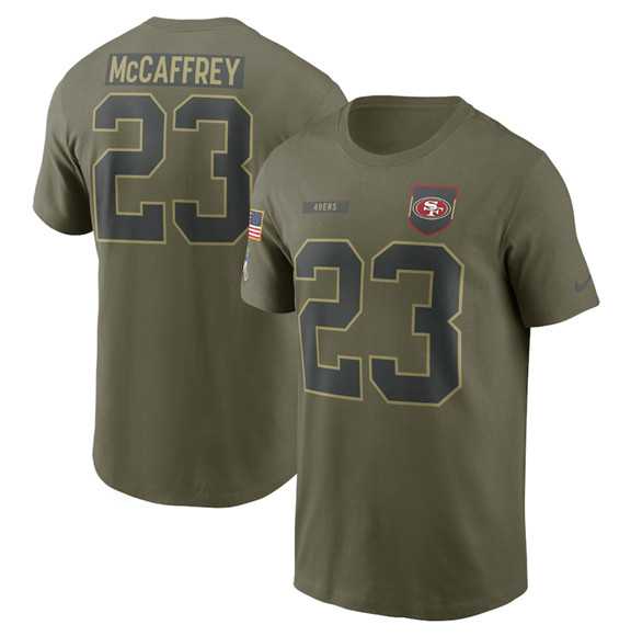 Men's San Francisco 49ers #23 Christian McCaffrey Olive 2025 Salute to Service Name & Number T-Shirt,We sell and wholesale Men's San Francisco 49ers #23 Christian McCaffrey Olive 2025 Salute to Service Name & Number T-Shirt on line form chian!