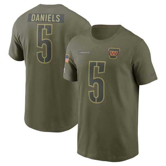 Men's Washington Commanders #5 Jayden Daniels Olive 2025 Salute to Service Name & Number T-Shirt,We sell and wholesale Men's Washington Commanders #5 Jayden Daniels Olive 2025 Salute to Service Name & Number T-Shirt on line form chian!