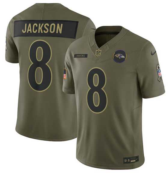 Men's Baltimore Ravens #8 Lamar Jackson Olive 2025 Salute to Service Limited Stitched Jersey Dyin,We sell and wholesale Men's Baltimore Ravens #8 Lamar Jackson Olive 2025 Salute to Service Limited Stitched Jersey Dyin on line form chian!