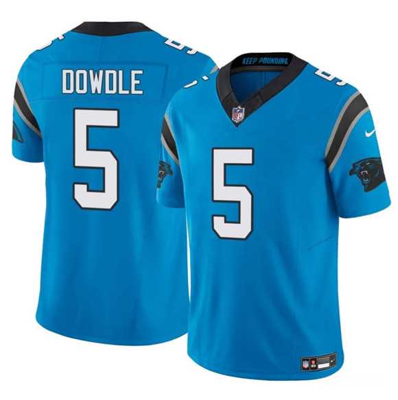 Men's Carolina Panthers #5 Rico Dowdle Blue 2025 F.U.S.E. Vapor Limited Stitched Jersey Dzhi,We sell and wholesale Men's Carolina Panthers #5 Rico Dowdle Blue 2025 F.U.S.E. Vapor Limited Stitched Jersey Dzhi on line form chian!