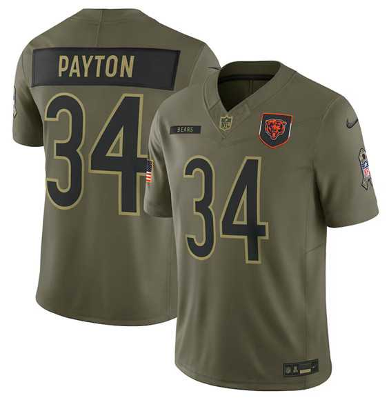 Men's Chicago Bears #34 Walter Payton Olive 2025 Salute to Service Limited Stitched Jersey Dyin,We sell and wholesale Men's Chicago Bears #34 Walter Payton Olive 2025 Salute to Service Limited Stitched Jersey Dyin on line form chian!