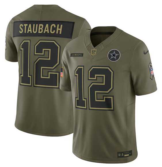 Men's Dallas Cowboys #12 Roger Staubach Olive 2025 Salute to Service Limited Stitched Jersey Dyin,We sell and wholesale Men's Dallas Cowboys #12 Roger Staubach Olive 2025 Salute to Service Limited Stitched Jersey Dyin on line form chian!
