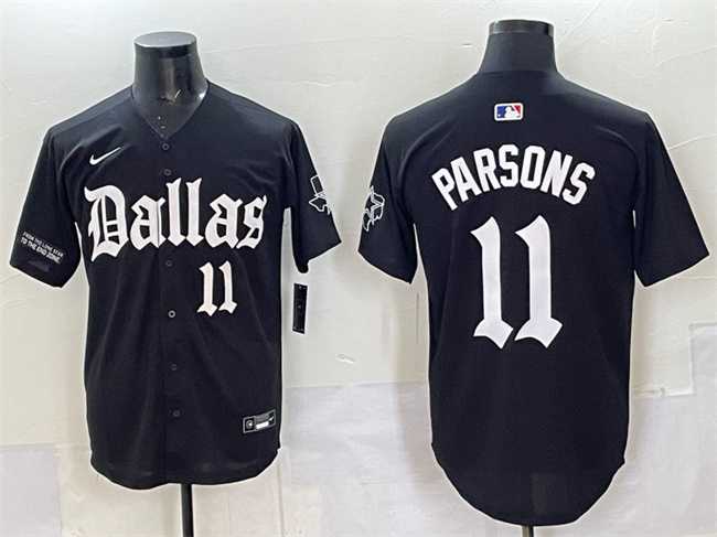 Men's Dallas Cowboys #11 Micah Parsons Black 'Gothic Lone Star Edition' Limited Stitched Baseball Jersey,We sell and wholesale Men's Dallas Cowboys #11 Micah Parsons Black 'Gothic Lone Star Edition' Limited Stitched Baseball Jersey on line form chian!