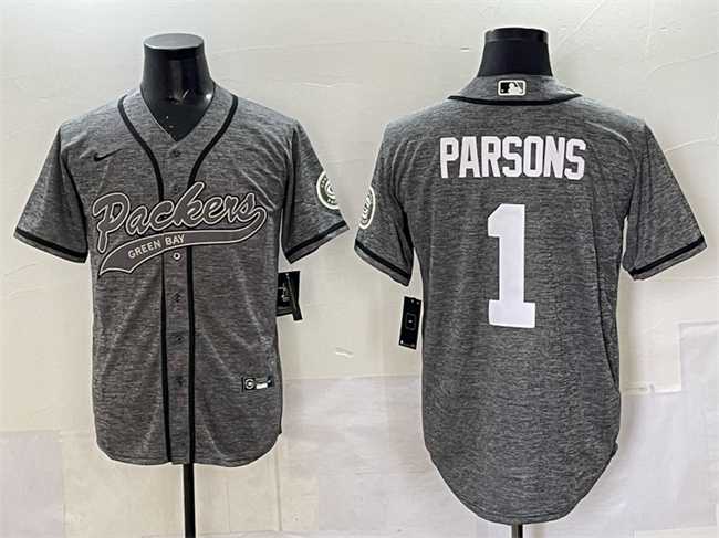 Men's Green Bay Packers #1 Micah Parsons Gray Cool Base Stitched Baseball Jersey,We sell and wholesale Men's Green Bay Packers #1 Micah Parsons Gray Cool Base Stitched Baseball Jersey on line form chian!
