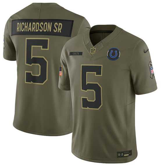 Men's Indianapolis Colts #5 Anthony Richardson Sr. Olive 2025 Salute to Service Limited Stitched Jersey Dyin,We sell and wholesale Men's Indianapolis Colts #5 Anthony Richardson Sr. Olive 2025 Salute to Service Limited Stitched Jersey Dyin on line form chian!