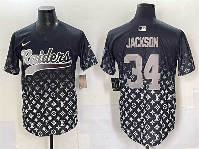 Men's Las Vegas Raiders #34 Bo Jackson Black Limited Stitched Baseball Jersey,We sell and wholesale Men's Las Vegas Raiders #34 Bo Jackson Black Limited Stitched Baseball Jersey on line form chian!