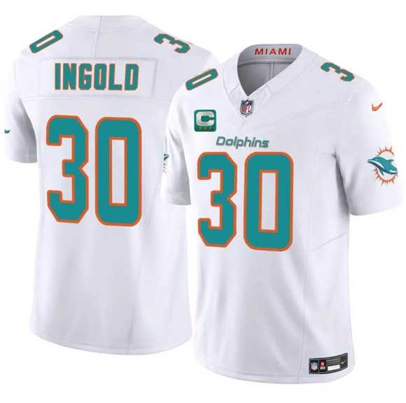 Men's Miami Dolphins #30 Alec Ingold White 2025 F.U.S.E. With 3-Star C Patch Vapor Limited Stitched Jersey Dzhi,We sell and wholesale Men's Miami Dolphins #30 Alec Ingold White 2025 F.U.S.E. With 3-Star C Patch Vapor Limited Stitched Jersey Dzhi on line form chian!