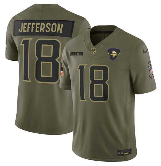 Men's Minnesota Vikings #18 Justin Jefferson Olive 2025 Salute to Service Limited Stitched Jersey Dyin,We sell and wholesale Men's Minnesota Vikings #18 Justin Jefferson Olive 2025 Salute to Service Limited Stitched Jersey Dyin on line form chian!