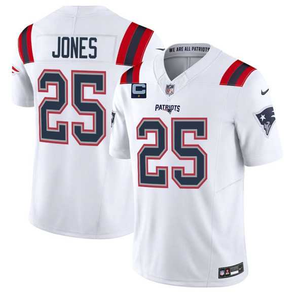 Men's New England Patriots #25 Marcus Jones White 2025 F.U.S.E. With 1-Star C Patch Vapor Limited Stitched Jersey Dzhi,We sell and wholesale Men's New England Patriots #25 Marcus Jones White 2025 F.U.S.E. With 1-Star C Patch Vapor Limited Stitched Jersey Dzhi on line form chian!