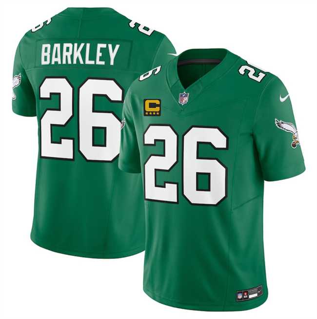 Men's Philadelphia Eagles #26 Saquon Barkley Kelly Green 2025 F.U.S.E. With 4-Star C Patch Vapor Untouchable Limited Throwback Stitched Jersey Dzhi,We sell and wholesale Men's Philadelphia Eagles #26 Saquon Barkley Kelly Green 2025 F.U.S.E. With 4-Star C Patch Vapor Untouchable Limited Throwback Stitched Jersey Dzhi on line form chian!