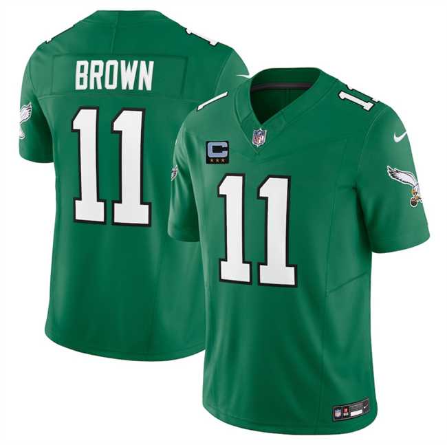 Men's Philadelphia Eagles #11 A.J. Brown Kelly Green 2025 F.U.S.E. With 3-Star C Patch Vapor Untouchable Limited Throwback Stitched Jersey Dzhi,We sell and wholesale Men's Philadelphia Eagles #11 A.J. Brown Kelly Green 2025 F.U.S.E. With 3-Star C Patch Vapor Untouchable Limited Throwback Stitched Jersey Dzhi on line form chian!