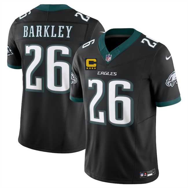 Men's Philadelphia Eagles #26 Saquon Barkley Black 2025 F.U.S.E. With 4-Star C Patch Vapor Untouchable Limited Stitched Jersey Dzhi,We sell and wholesale Men's Philadelphia Eagles #26 Saquon Barkley Black 2025 F.U.S.E. With 4-Star C Patch Vapor Untouchable Limited Stitched Jersey Dzhi on line form chian!