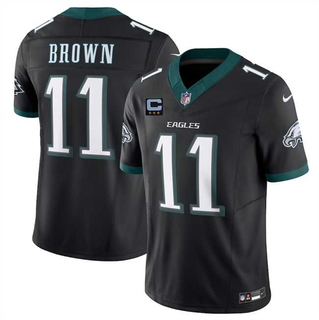 Men's Philadelphia Eagles #11 A.J. Brown Black 2025 F.U.S.E. With 3-Star C Patch Vapor Untouchable Limited Stitched Jersey Dzhi,We sell and wholesale Men's Philadelphia Eagles #11 A.J. Brown Black 2025 F.U.S.E. With 3-Star C Patch Vapor Untouchable Limited Stitched Jersey Dzhi on line form chian!