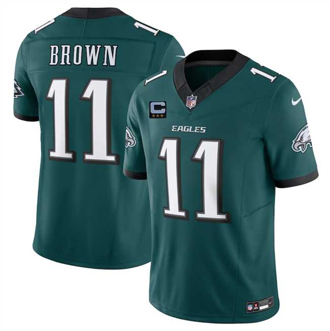 Men's Philadelphia Eagles #11 A.J. Brown Green 2025 F.U.S.E. With 3-Star C Patch Vapor Untouchable Limited Stitched Jersey Dzhi,We sell and wholesale Men's Philadelphia Eagles #11 A.J. Brown Green 2025 F.U.S.E. With 3-Star C Patch Vapor Untouchable Limited Stitched Jersey Dzhi on line form chian!