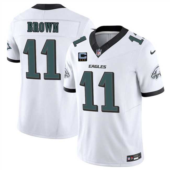 Men's Philadelphia Eagles #11 A.J. Brown White 2025 F.U.S.E. With 3-Star C Patch Vapor Untouchable Limited Stitched Jersey Dzhi,We sell and wholesale Men's Philadelphia Eagles #11 A.J. Brown White 2025 F.U.S.E. With 3-Star C Patch Vapor Untouchable Limited Stitched Jersey Dzhi on line form chian!