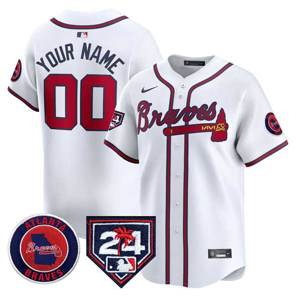 Men's Atlanta Braves Customized White 2024 Spring Training Patch Limited Stitched Baseball Jersey,We sell and wholesale Men's Atlanta Braves Customized White 2024 Spring Training Patch Limited Stitched Baseball Jersey on line form chian!