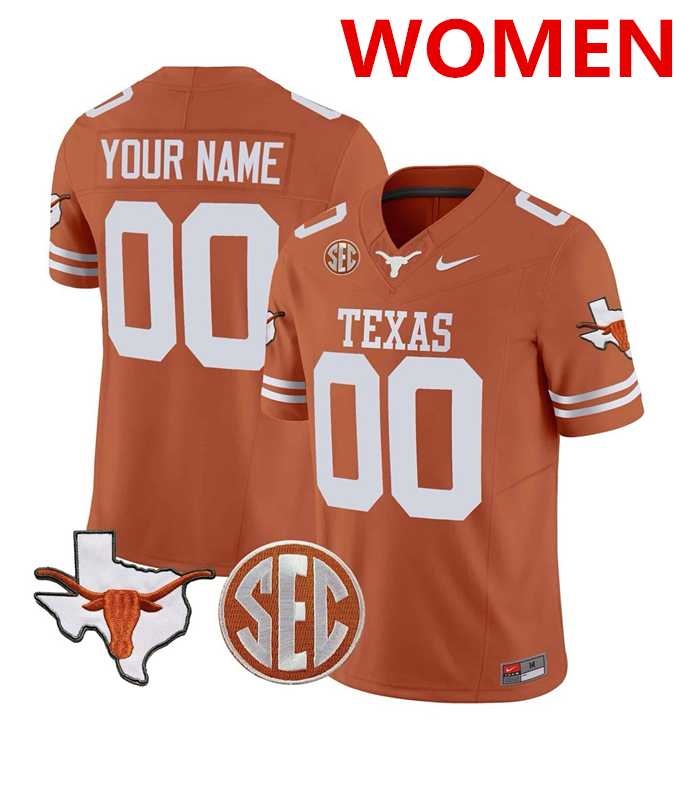 Women's Texas Longhorns Active Player Custom Orange F.U.S.E. State Map & SEC Patch Stitched Jersey,We sell and wholesale Women's Texas Longhorns Active Player Custom Orange F.U.S.E. State Map & SEC Patch Stitched Jersey on line form chian!