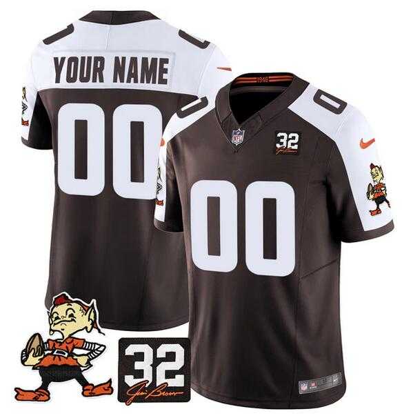 Men's Cleveland Browns Active Player Custom Brown Alternate F.U.S.E. #32 Jim Brown Memorial Patch Vapor Limited Stitched Football Jersey,We sell and wholesale Men's Cleveland Browns Active Player Custom Brown Alternate F.U.S.E. #32 Jim Brown Memorial Patch Vapor Limited Stitched Football Jersey on line form chian!