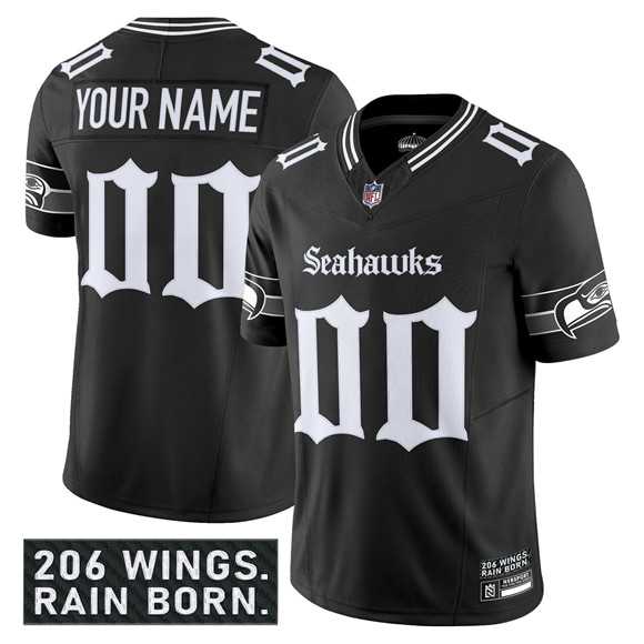 Men's Seattle Seahawks Active Player Custom Black 2025 F.U.S.E. 'Gothic Rain City Shadows Edition' Vapor Limited Stitched Jersey,We sell and wholesale Men's Seattle Seahawks Active Player Custom Black 2025 F.U.S.E. 'Gothic Rain City Shadows Edition' Vapor Limited Stitched Jersey on line form chian!