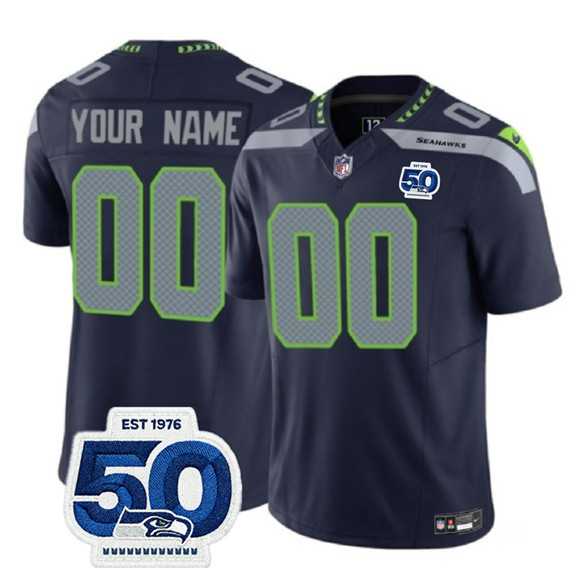 Men's Seattle Seahawks Active Player Custom Navy 2025 F.U.S.E. 50th Anniversary Patch Vapor Limited Stitched Jersey,We sell and wholesale Men's Seattle Seahawks Active Player Custom Navy 2025 F.U.S.E. 50th Anniversary Patch Vapor Limited Stitched Jersey on line form chian!